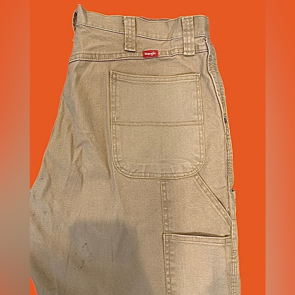Wrangler Pants Men’s 38x34 Beige Work Relaxed Fit Straight Leg - Picture 5 of 6